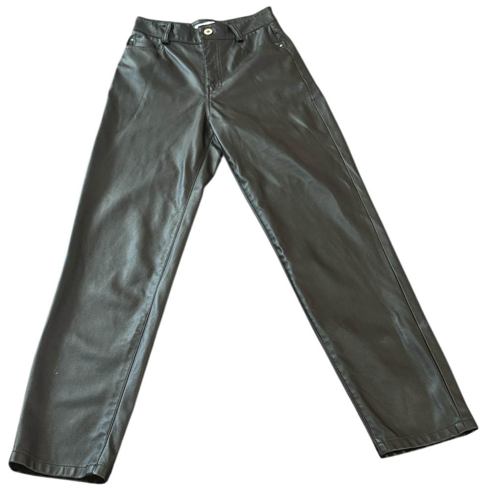 Zara Black Leather Pants 2 - Picture 3 of 16
